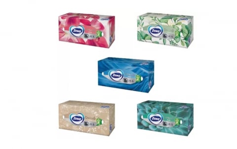 Servetele si hartie igienica - Servetele faciale Zewa Deluxe Design 3 straturi 5 cutii cu 90 bucati