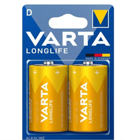 Baterii - Set 2 baterii alcaline Varta Longlife LR20, marime D, 1.5 V