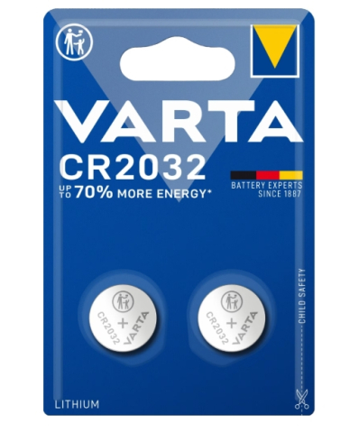 Baterii - Set 2 Baterii CR2032, Varta, Lithium, Argintiu