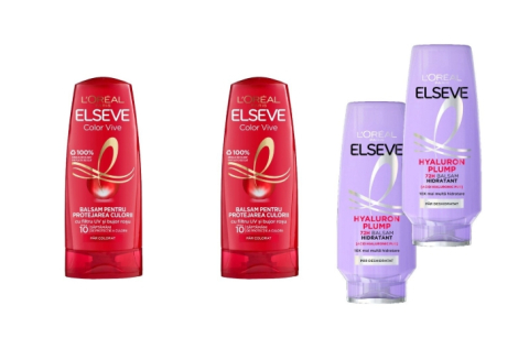 Sampon si balsam par - Set 4 x Loreal Elseve Variety, 2 x Balsam 200ml Color Vive, 2 x Balsam 200ml Hyaluron Plump