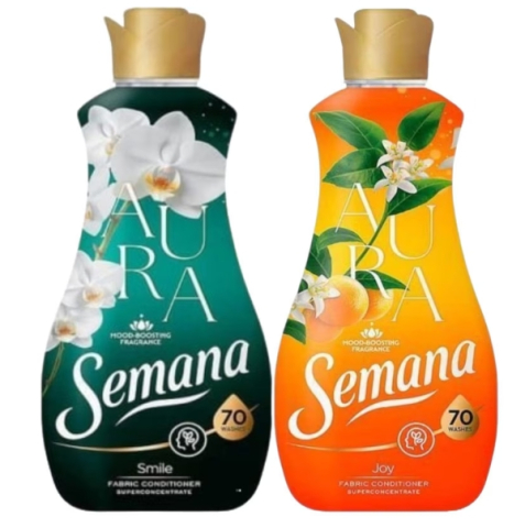 Produse Curatenie - Set 2 x Semana Variety, 1 x Balsam Rufe 1.4L Aura Smile 70 Spalari, 1 x Balsam Rufe 1.4L Aura Joy 70 Spalari