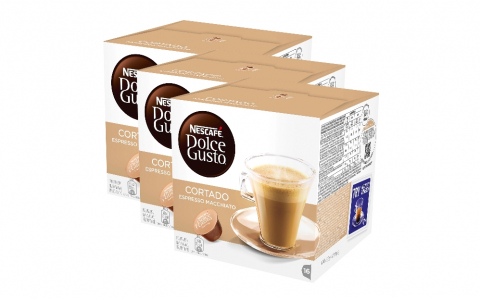 Bacanie - Set 3 x Cafea capsule, Nescafé Dolce Gusto Cortado Espresso Macchiato, 48 buc, 302.4 g