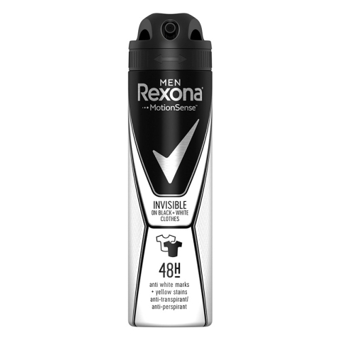 Deodorante si antiperspirante - Set 3 x Deodorant Antiperspirant Spray Rexona Men Invisible Black & White, pentru Barbati, 150 ml