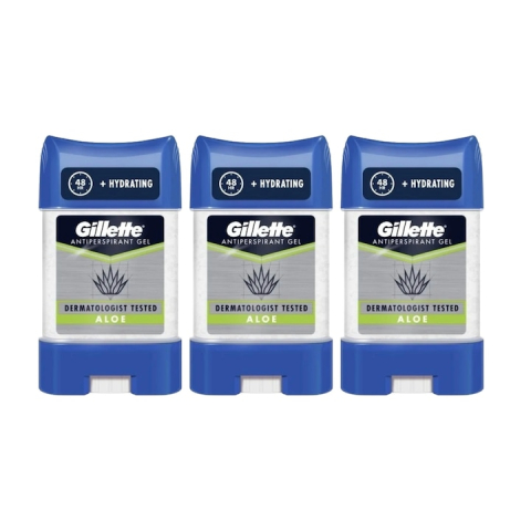 Deodorante si antiperspirante - Set 3 x Gillette Aloe Deodorant Stick Clear 70ml, Eficient 48h