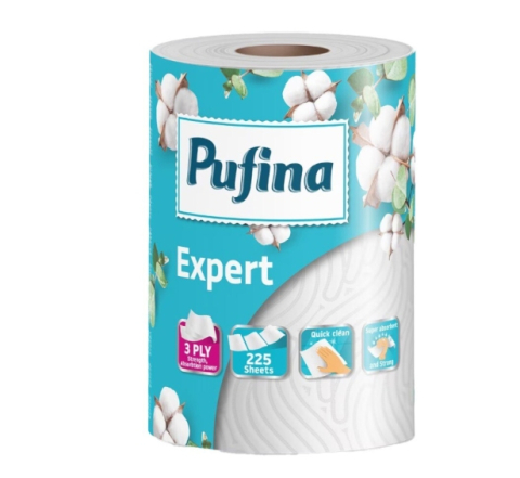 Servetele si hartie igienica - Set 3 x Prosop de Bucatarie, Pufina Expert, 3 Straturi, 50 m