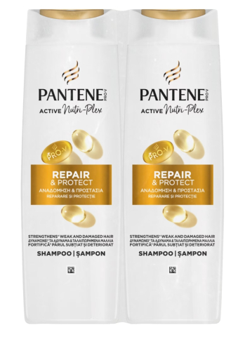Sampon si balsam par - Pachet 2x Sampon Pantene Pro-V Repair & Protect pentru par fragil si uscat, 400 ml