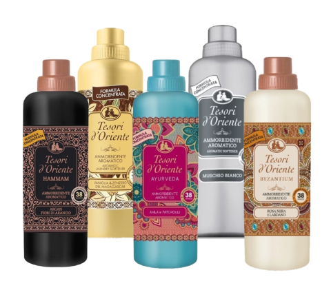 Balsam rufe - Set 5 Balsam de rufe Tesori d'Oriente 760 ml, Ayurveda, Byzantium, Hammam, Muschio Bianco, Vanilie si Ghimbir