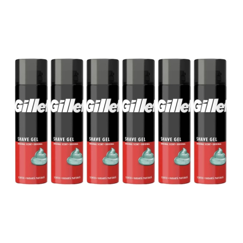 Ingrijire personala - Set 6 x Gillette Spuma Ras 200ml Regular Original, Testat Dermatologic
