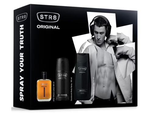 Seturi Cadou - Set cadou STR8 Original, Barbati: Lotiune dupa barbierit, 50 ml + Deodorant spray pentru corp, 150 ml + Gel de dus, 250 ml