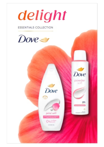 Seturi Cadou - Set Cadou Dove Petal soft: Gel de dus 250ml & Deodorant Spray 150ml
