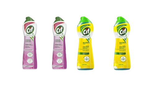 Solutie suprafete - Set Cif 4 x Variety, 2 x Cream Solutie Universala 500ml Pink, 2 x Cream Solutie Universala 300g Lemon