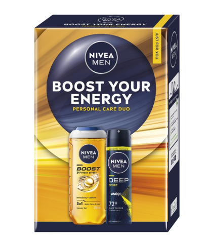 Seturi Cadou - Set: Gel de dus NIVEA MEN Active Energy 250 ml + Deodorant Spray NIVEA MEN Deep Sport 150 ml