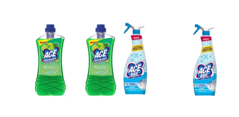 Solutie suprafete - Set Curatenie Ace: 2x Solutie Pardoseli Fara Clor 1L Lime Menta + 2x Spray Baie 650ml Orhidee Iasomie