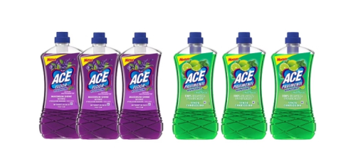Produse Curatenie - Set Curatenie Ace: 3x Solutie Pardoseli 1L Lavanda + 3x Solutie Pardoseli Fara Clor 1L Lime Menta