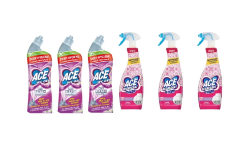 Odorizant toaleta - Set Curatenie Ace: 3x WC Gel Hypo 700ml Bleach + 3x Spray Degresant Bucatarie Clor 650ml Trandafir
