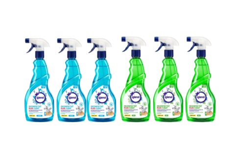 Solutie suprafete - Set Curatenie Igienol: 3x Dezinfectant Universal 1L Blue Fresh + 3x Multisuprafete 750ml Santal Iris