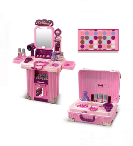 Jucarii fete - Set Calatorie Valiza Machiaj 3 in 1 de Joaca