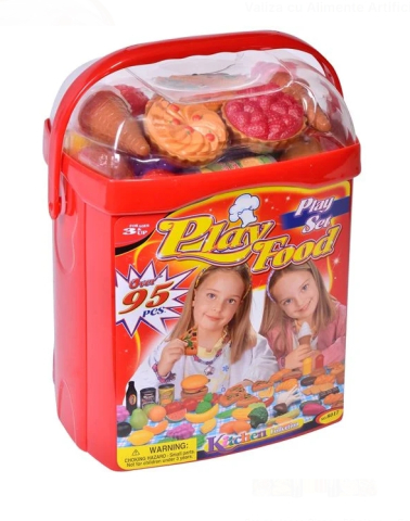 Jucarii Casnice - Valiza cu Alimente Artificiale Jucarie - 95 de piese
