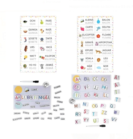 HappiHobbi Invat sa Scriu cu 83 de Magneti Educationali din Hartie - AS [2]