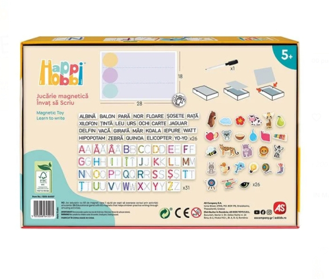 HappiHobbi Invat sa Scriu cu 83 de Magneti Educationali din Hartie - AS [1]