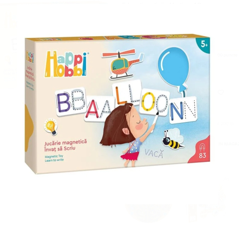 Jucarii interactive din lemn - HappiHobbi Invat sa Scriu cu 83 de Magneti Educationali din Hartie - AS