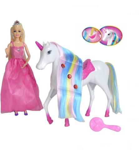 Papusa Printesa cu Rochie Roz Unicorn cu Lumina [2]