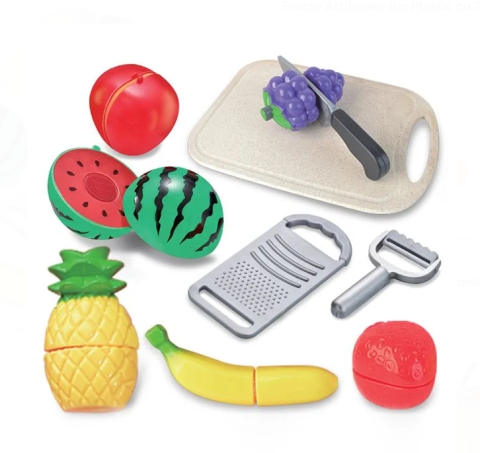 Jucarii Casnice - Fructe Artificiale din Plastic cu Tocator & Accesorii
