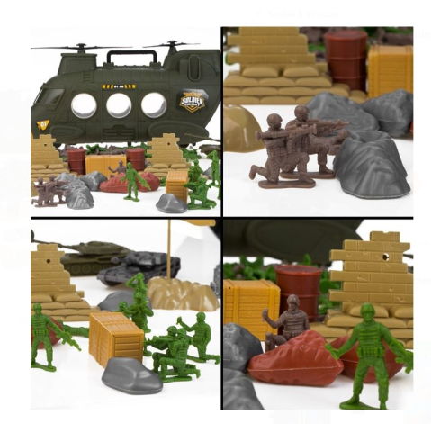 Set Militar cu Elicopter Vehicule & Soldati - 100 piese [2]