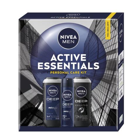 Seturi Cadou - Set: Gel de dus NIVEA MEN Deep 250 ml + Deodorant NIVEA MEN Depp 150 ml + Sampon NIVEA MEN Deep 250 ml