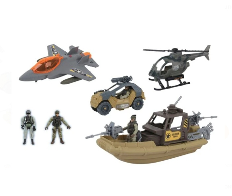 Jucarii baieti - Set Militar cu Echipa de Misiune Tactica cu Figurine Sunete si Lumini