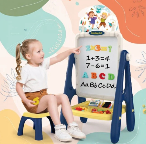 Jucarii si jocuri - Tabla Educativa cu Scaunel 36.5x25.5x69cm