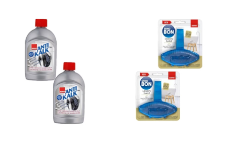 Odorizant toaleta - Set Sano, 2 x Anticalcar Masina Spalat 500ml Gel, 2 x Odorizant Wc 55G Luxury Hotel