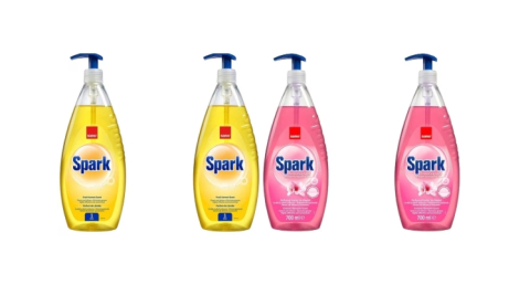 Produse Curatenie - Set Sano Variety, 2 x Detergent Vase 1L Spark Lamaie, 2 x Detergent Vase 700ml Spark Flori Migdale