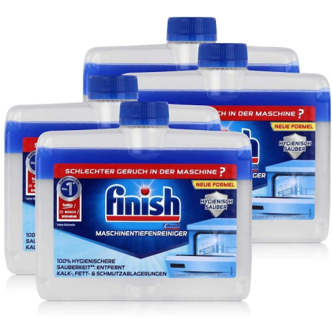 Detergent vase - Set solutie pentru curatat masina de spalat vase Finish Regular, 4x250ml