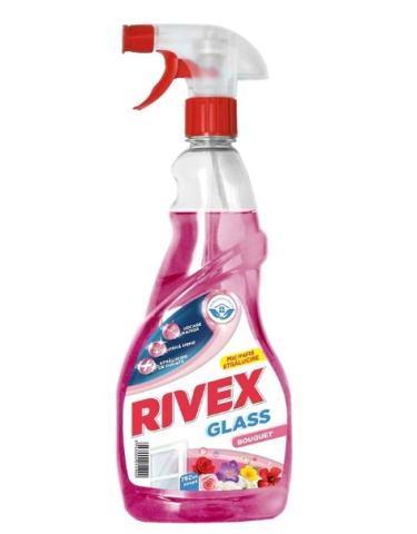 Produse Curatenie - Set Solutie pentru Geam cu Pulverizator Rivex Roz-Bouquet, 4 Bucati x 750 ml