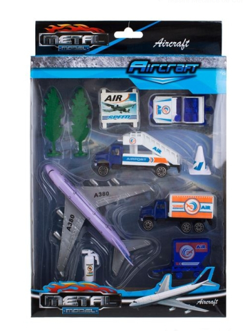 Set Vehicule Aeroport cu Avion & Accesorii - 10 piese [1]