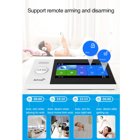 Sistem complet de alarma si senzori, compatibil Tuya / Smart Life, WiFi +GSM 4G, Alerta prin SMS, Apel Vocal, Control wireless, Notificare Aplicatie, control vocal Alexa [1]