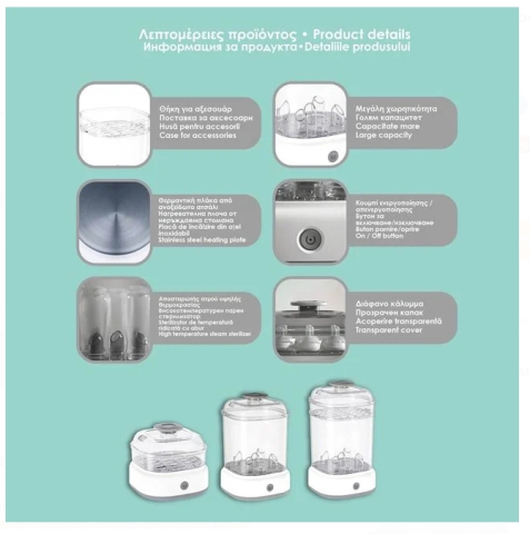Sterilizator Electric Biberoane cu 5 Pozitii 500 W - Honey Baby [1]