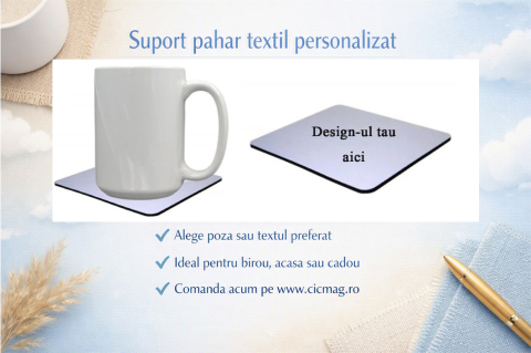 Diverse de Personalizat - Suport pahar textil patrat - personalizat