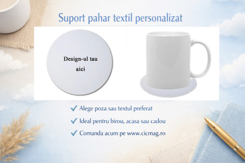 Diverse de Personalizat - Suport pahar textil rotund- personalizat