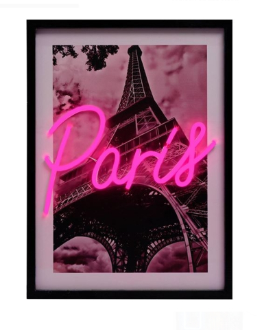 Tablou cu Lumina Neon Model Paris 30x40cm [1]