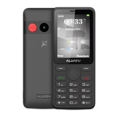 Telefoane Mobile - Telefon mobil Allview M30 LUNA, 2.8 inch, Dual Sim, 2G, 1.3 MP, microSD, bluetooth, radio, lanterna, buton SOS, USB-C, Gri inchis