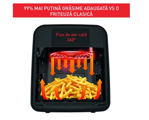Friteuza cu aer cald Tefal Easy Fry&Grill 2in1 EY505D15, 1400W, 4.2L, temperatura ajustabila, 8 programe, functie grill cu gratar incorporat, tehnologie Extra Crisp, vas detasabil, argintiu & negru [7]