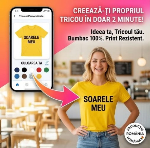 Cadouri pentru EA - Tricou din bumbac personalizat - Galben