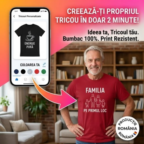 Cadouri pentru EA - Tricou din bumbac personalizat - Negru