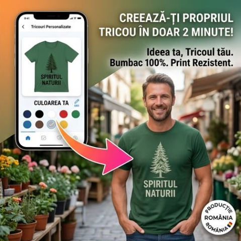 Cadouri pentru EA - Tricou din bumbac personalizat - VERDE