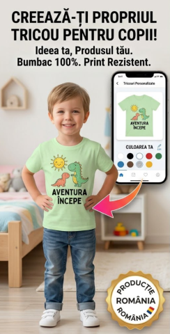 Tricouri personalizate - Tricou  personalizat copii- ALB