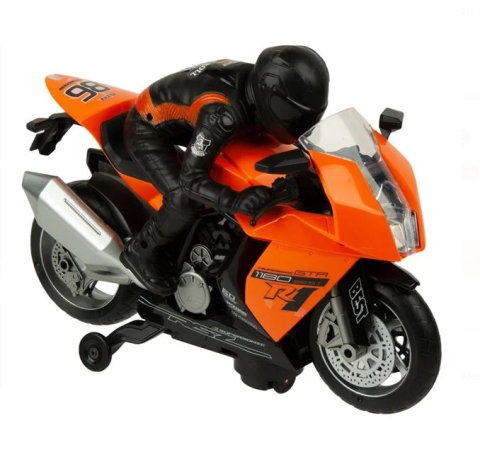 Jucarii baieti - Motocicleta Rotativa cu Sofer Portocalie