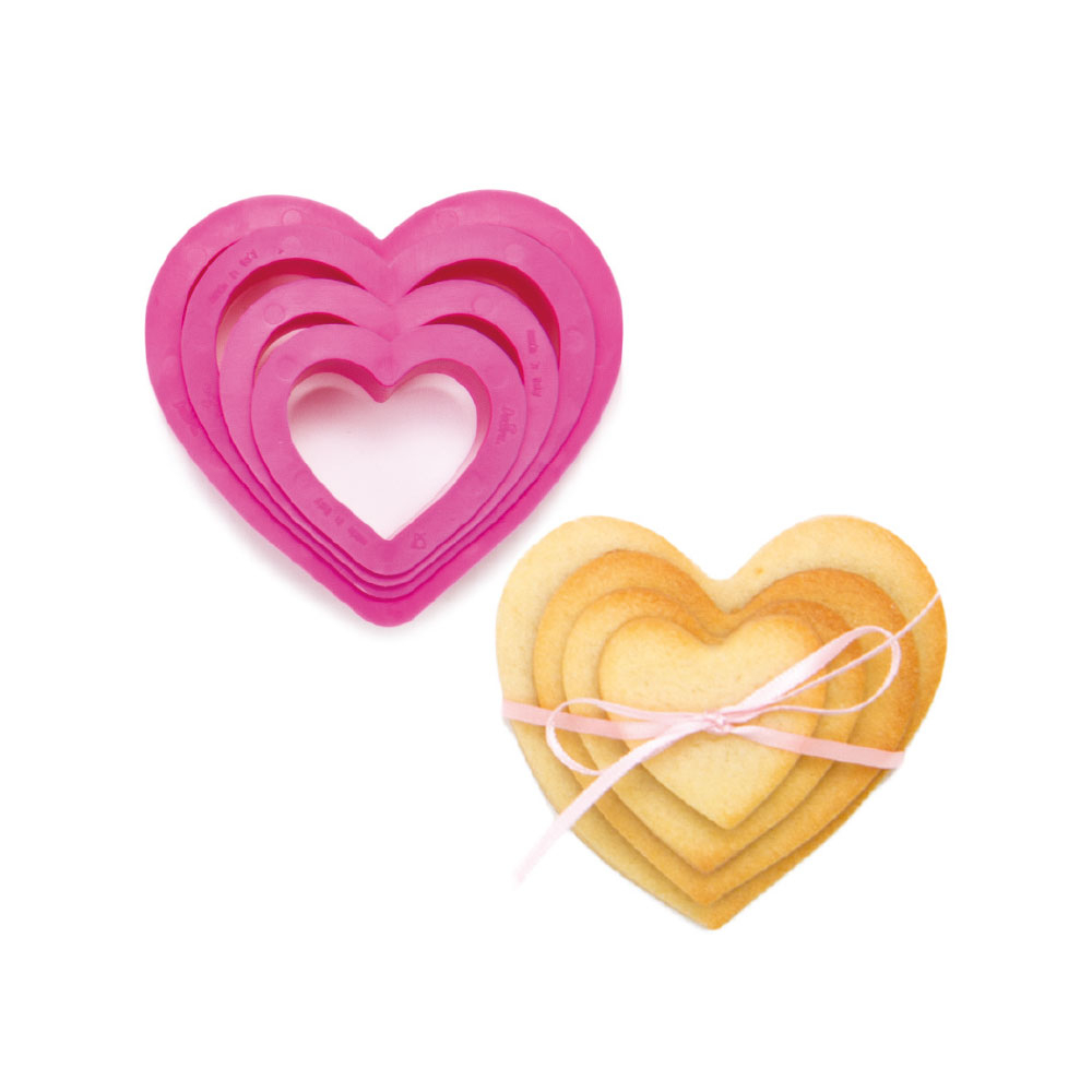 Decupatoare Plastic Inima, D4-8 x H2.2cm, Set 4 Buc, Decora [2]