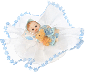 Figurină tort botez - Baby boy dog [4]